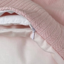 Paturica bebe din satin si material tricotat cu pilota si fundita, roz (5)